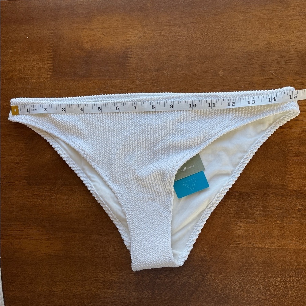 H&M White Cheeky Bikini Bottom NWT Size 8 - Picture 5 of 5
